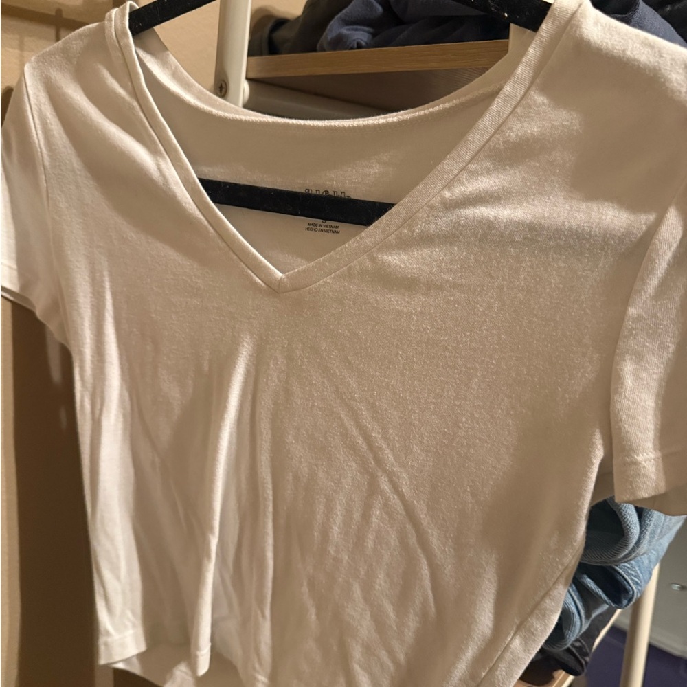 Wild Fable Cream Crop Fitted T-Shirt